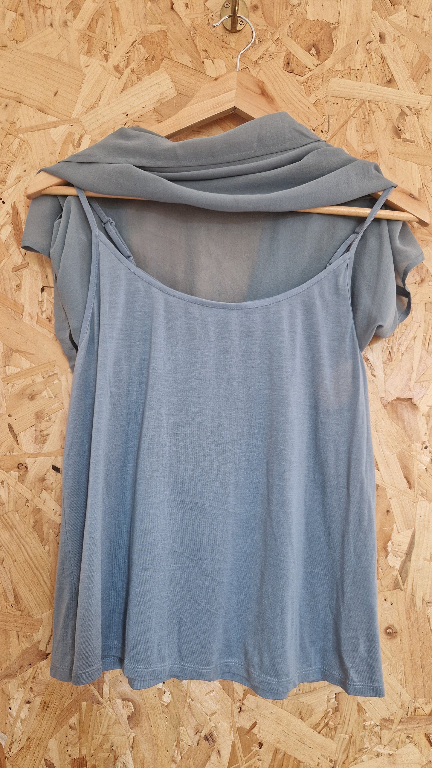 Preloved Eileen Fisher Short Sleeve Top with Matching Under Vest Size Small