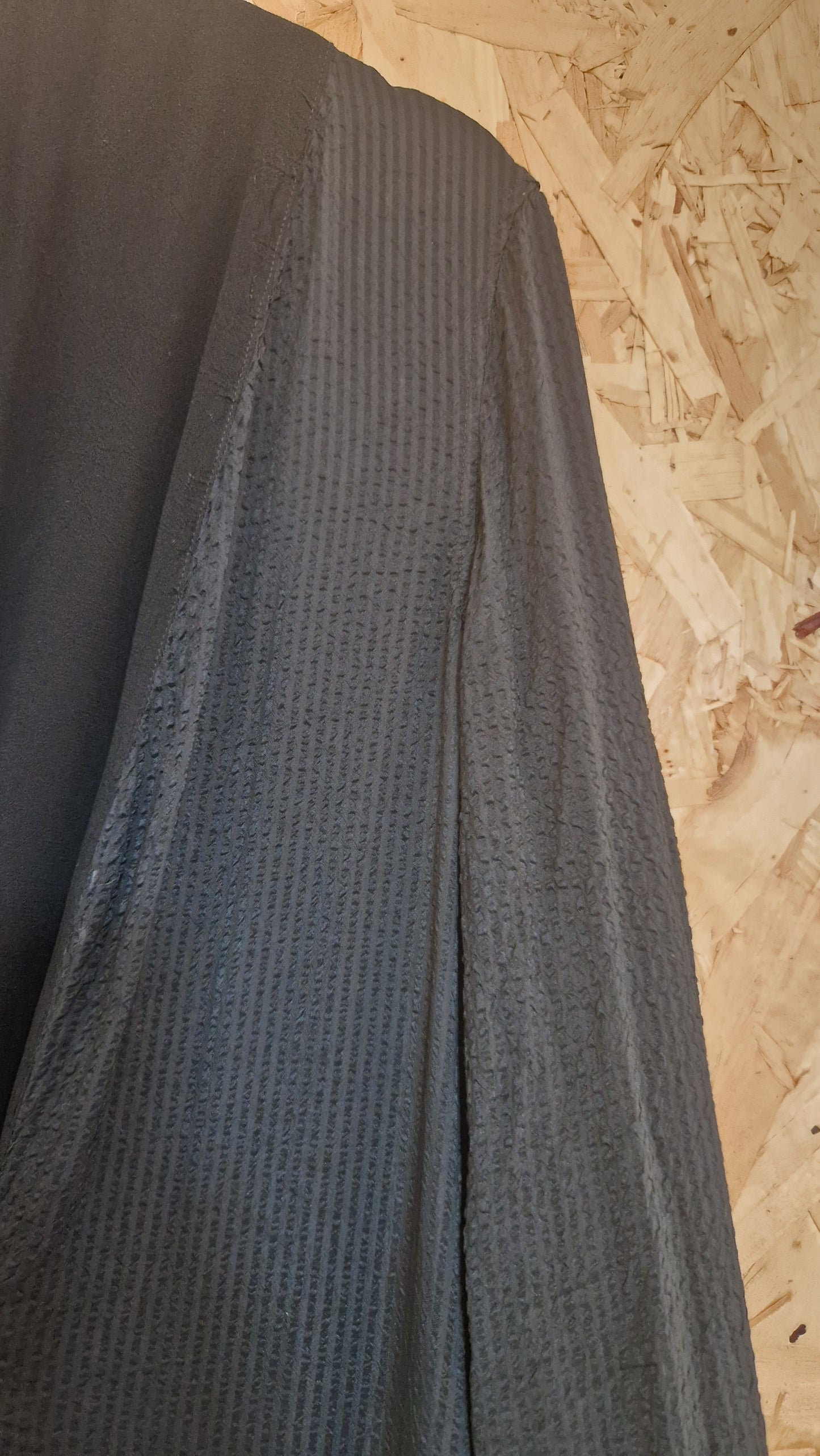 Preloved Ghost Mixed Fabric Button Front Dress with Pleated Skirt Size 12