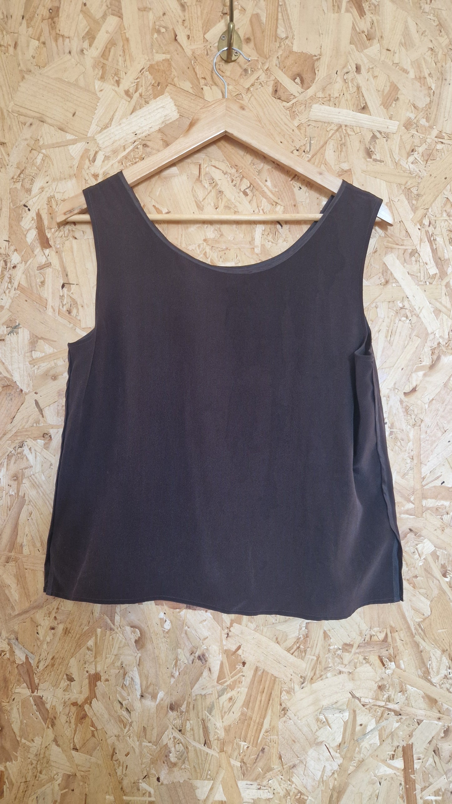 Preloved Nitya Washed Silk Vest Top Size 14