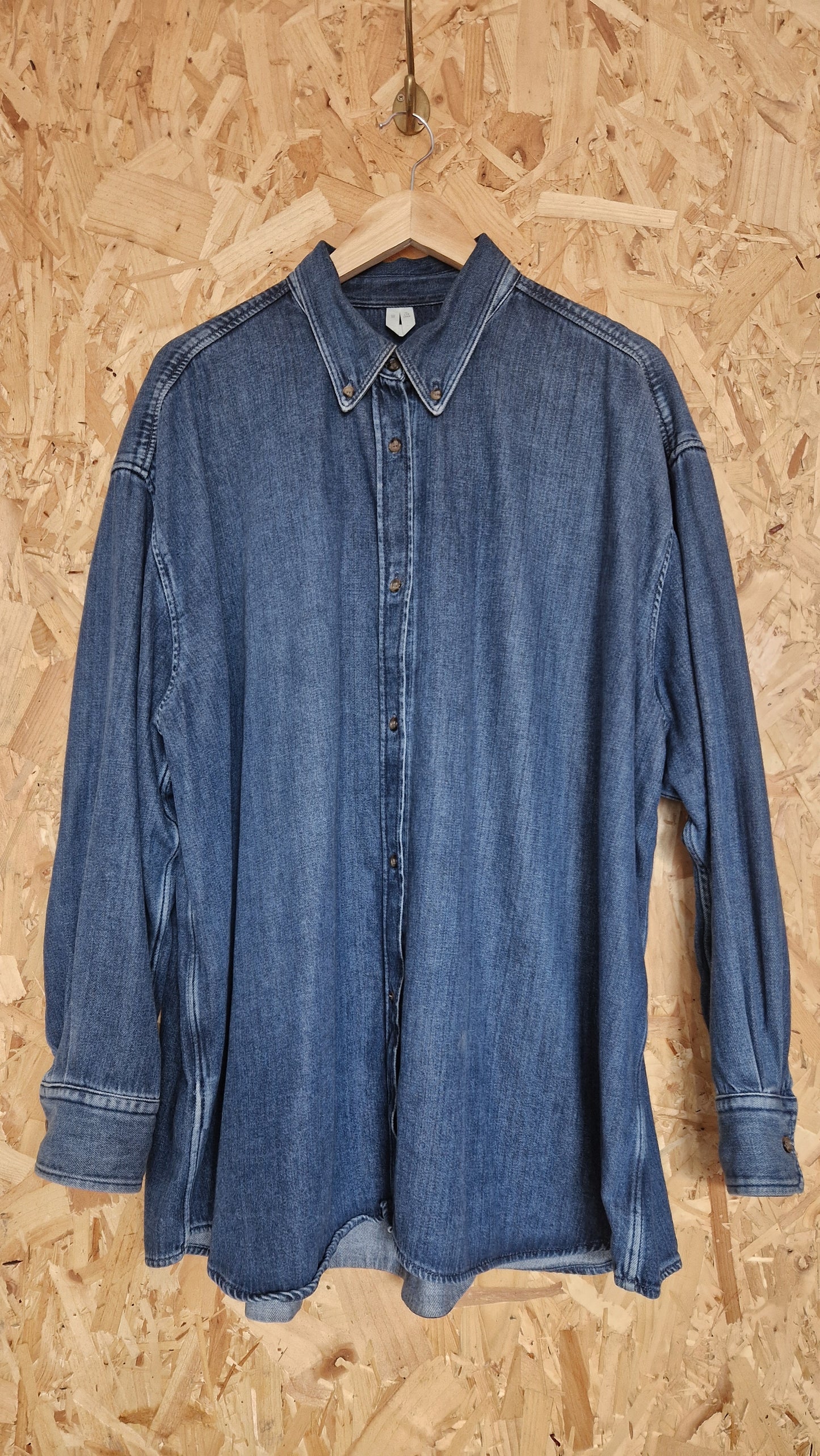 Preloved Arket Long Sleeve Button Down Collar Denim Shirt Size Eu 44 UK 16