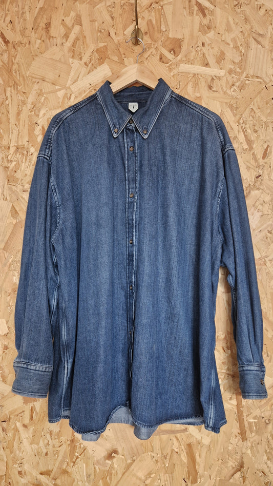 Preloved Arket Long Sleeve Button Down Collar Denim Shirt Size Eu 44 UK 16