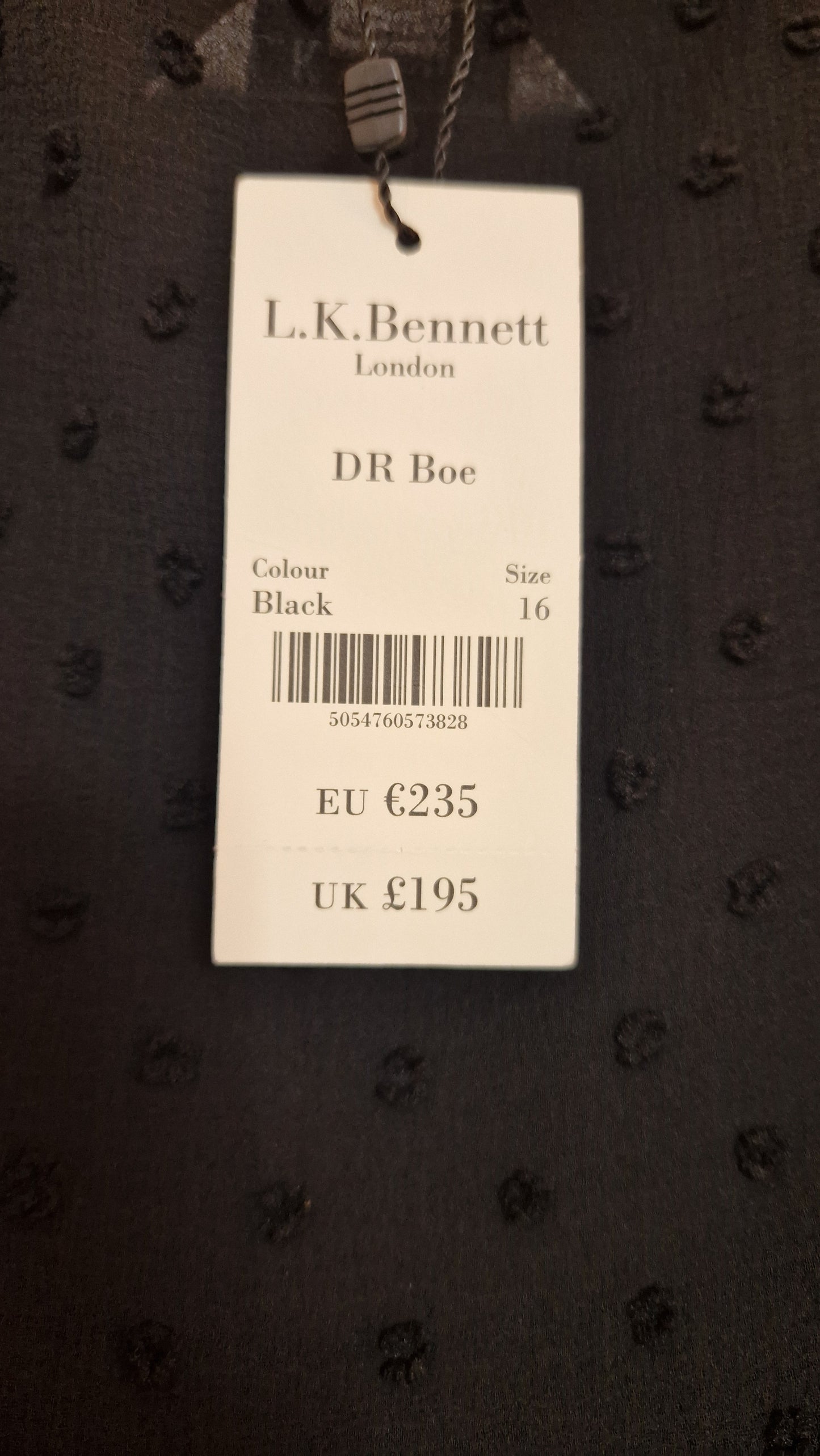 Brand New LK Bennett Flutter Sleeve Chiffon Dot Dress with Slip Size 16