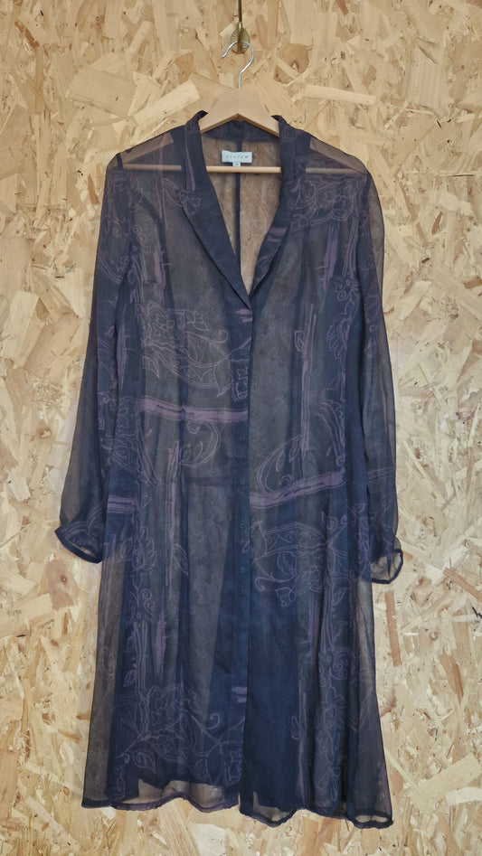 Preloved Jigsaw Long Sleeve Chiffon Over-shirt/ Dress Size 12