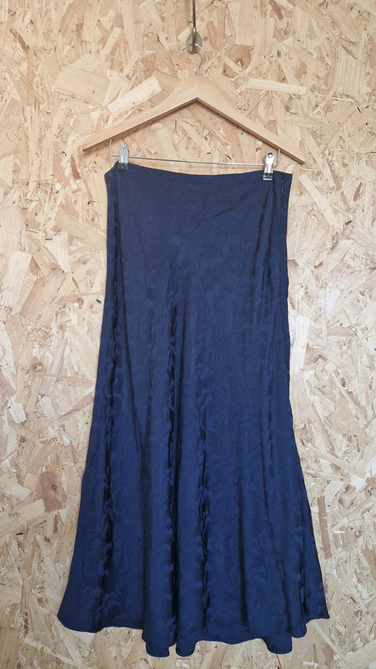 Preloved Whistles Jacquard Pattern Satin Skirt Size 14