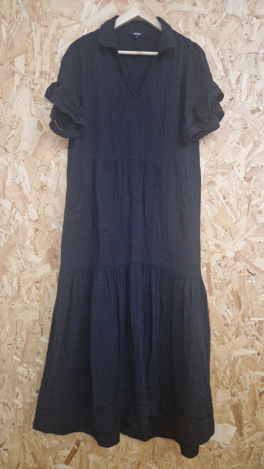 Preloved ME+EM Short Sleeve Open Collar Panelled Dress Size 10