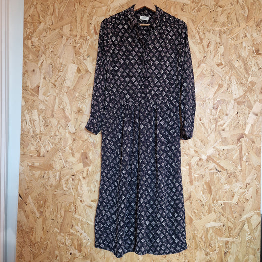 Preloved Toast Long Sleeve Dot Printed Shirtdress Size 8