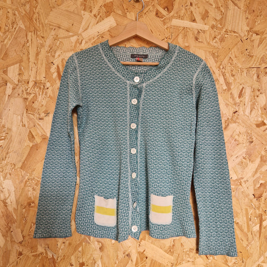 Preloved Orla Kiely 'House' Motif Cardigan Size 3 UK Size 10