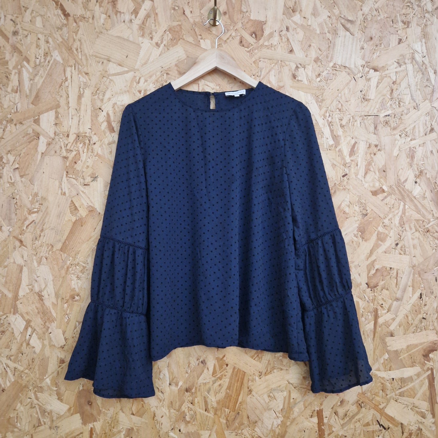 Preloved Warehouse Long Sleeve Polka Dot Top Size 14