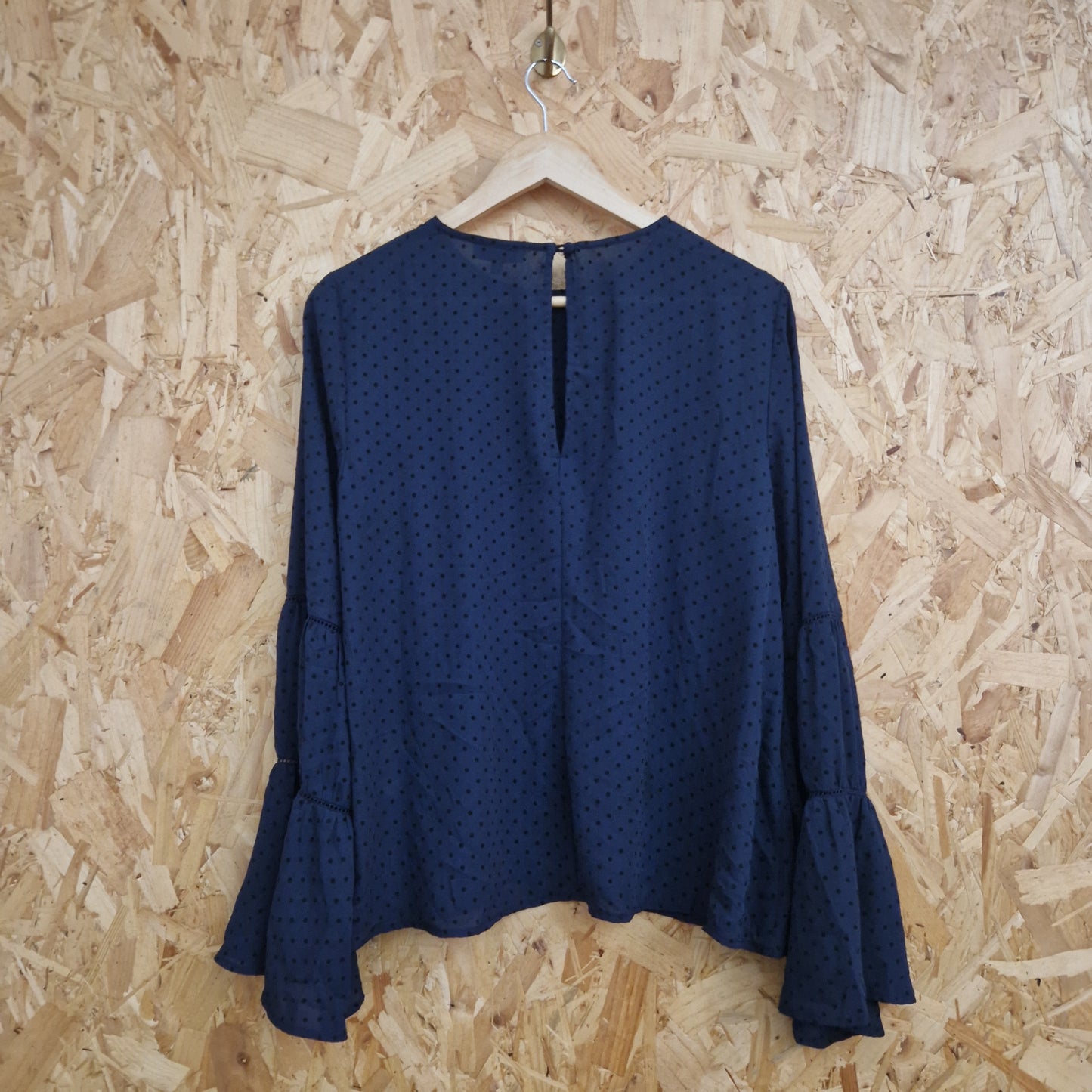 Preloved Warehouse Long Sleeve Polka Dot Top Size 14