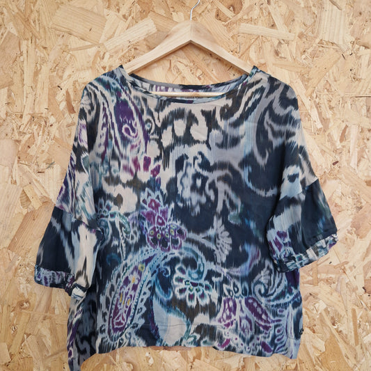 Preloved Otto d'Ame Printed Chiffon Top Size 12