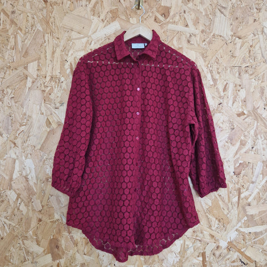 Preloved Kaffe Crochet Lace Blouse Size 38/ 12