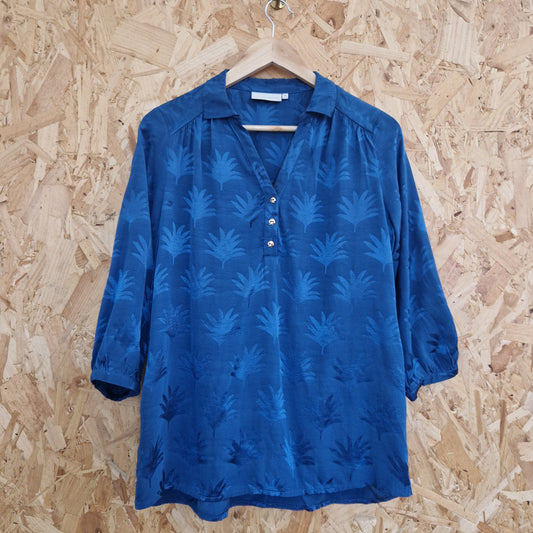 Preloved Fabienne Chapot Jacquard Pattern Blouse Size 36/ 10