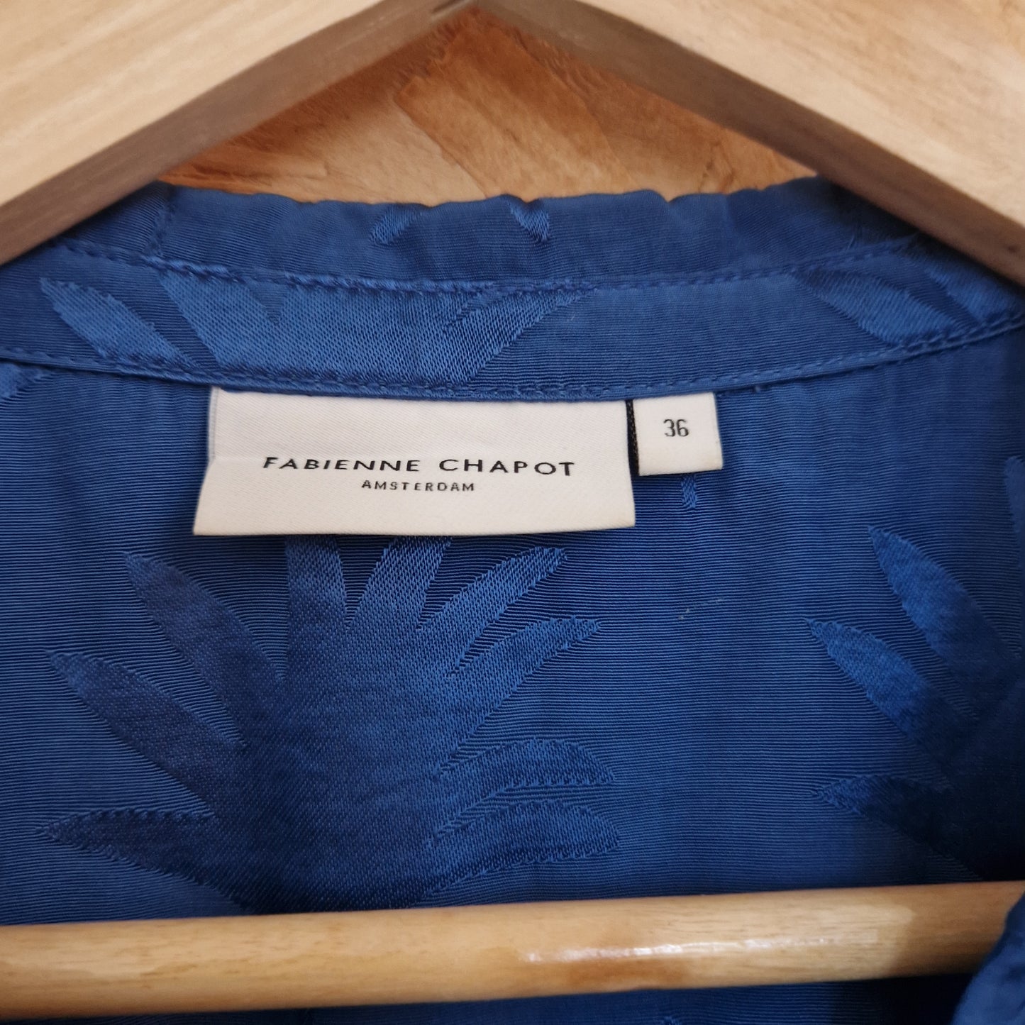 Preloved Fabienne Chapot Jacquard Pattern Blouse Size 36/ 10