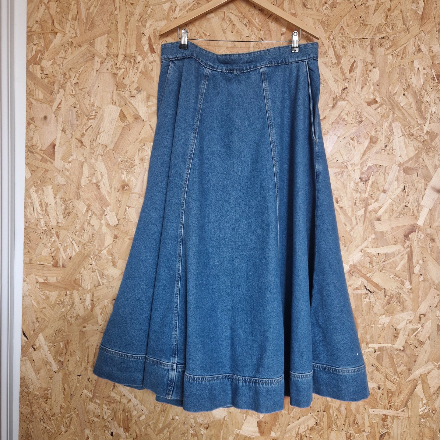 Brand New Topshop Denim Panelled Skirt Size 18