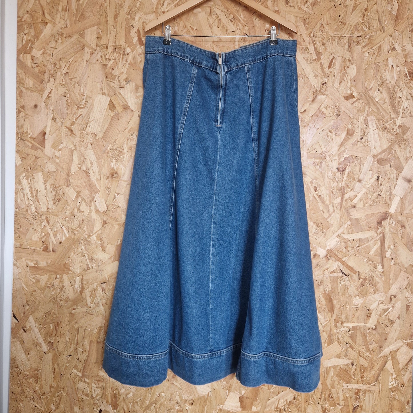 Brand New Topshop Denim Panelled Skirt Size 18