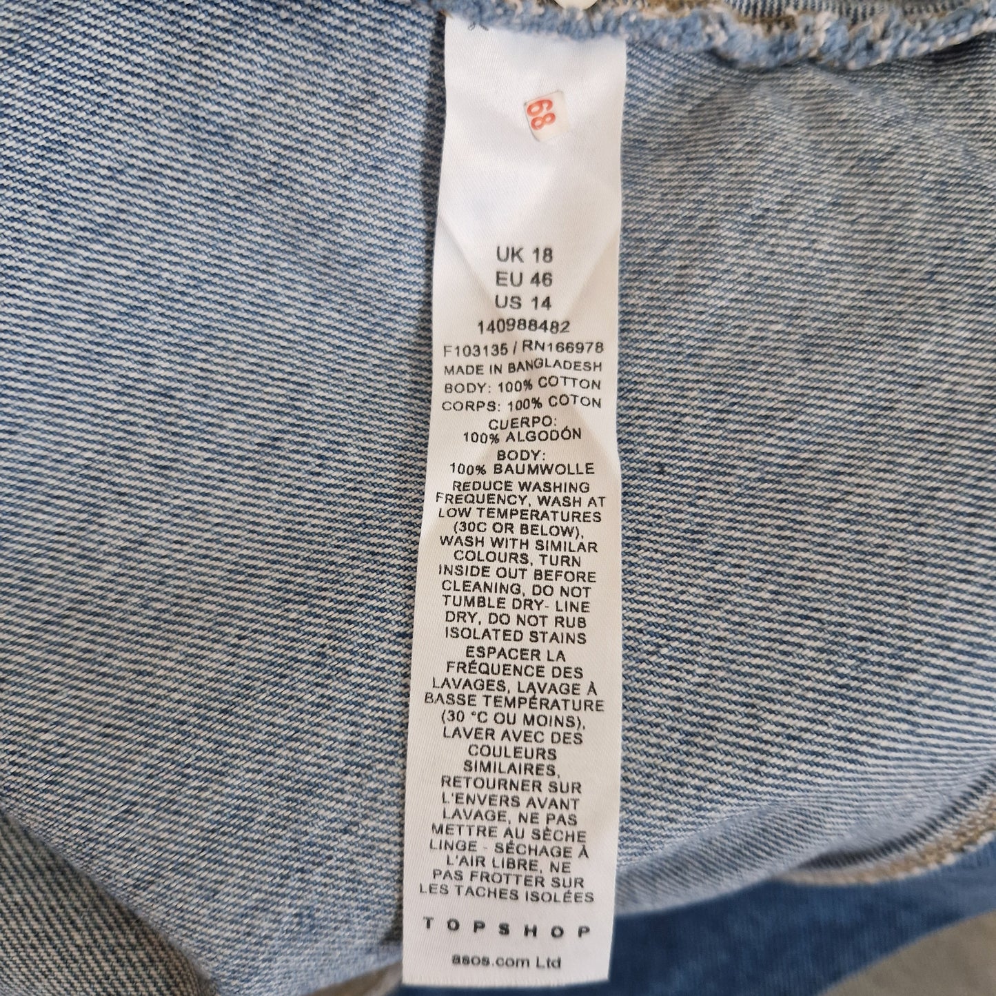 Brand New Topshop Denim Panelled Skirt Size 18