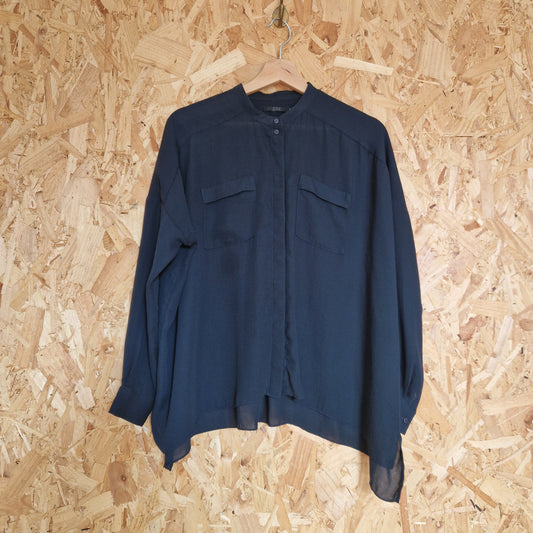 COS Long Sleeve Semi-Sheer Blouse Size 34