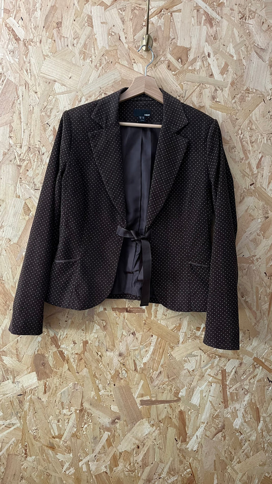 Preloved H&M Spotted Front Tie Jacket Size 12